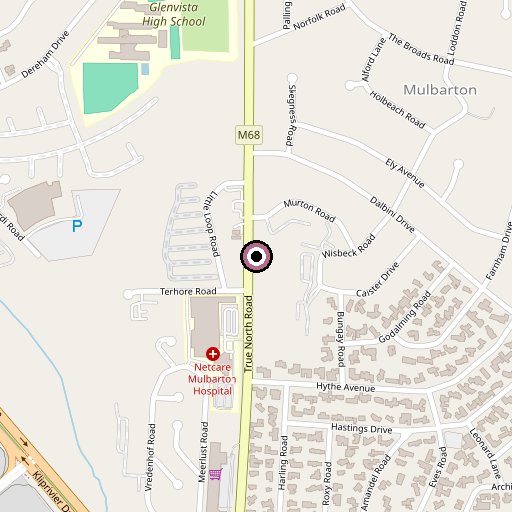 Map showing 46 True North Road, Mulbarton